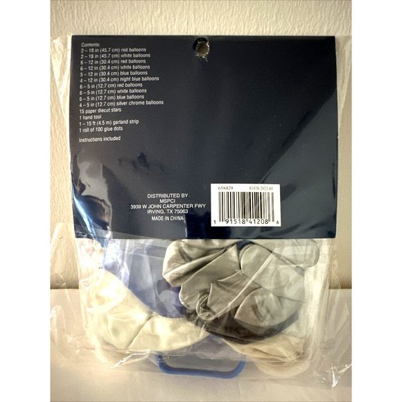 BALLOON GARLAND KIT 65 pc RED, WHITE & BLUE PARTY 6 ft JULY 4th INDEPENDENCE DAY - Picture 5 of 6